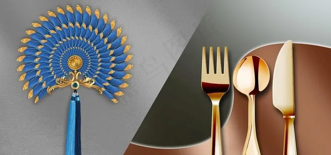 餐厅厨房酒店餐具装饰画图片