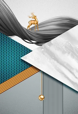 麋鹿装饰画图片