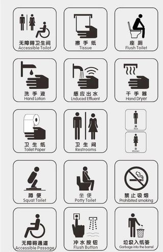 卫生间洗手间矢量标识图标图片