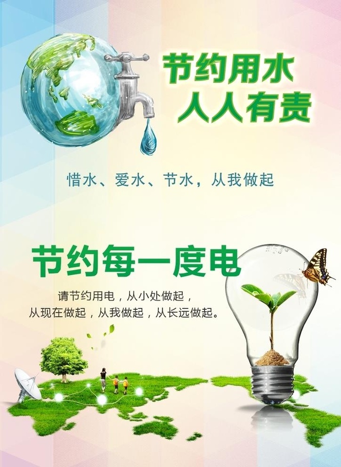 节约用水用电图片cdr矢量模版下载