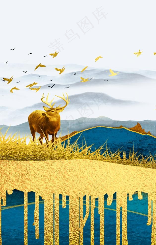 轻奢抽象装饰画图片