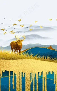 轻奢抽象装饰画图片