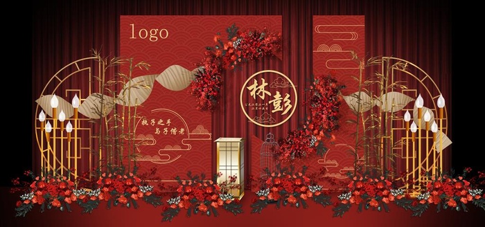 中式婚礼效果图图片psd模版下载