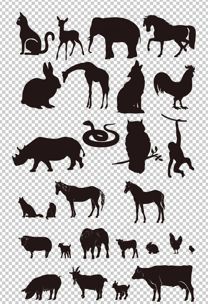 动物剪影图片