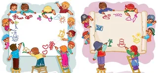 卡通儿童画画图片