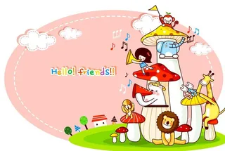 住在蘑菇屋里的小动物图片