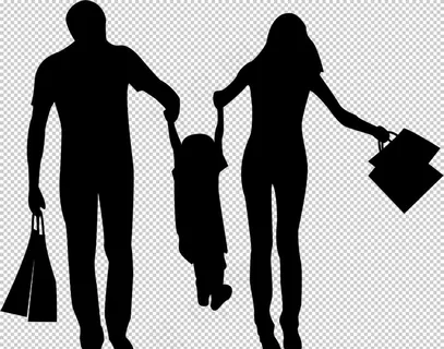 一家人剪影图片