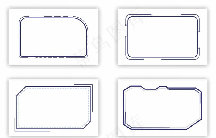 科技感蓝色异形不规则边框图片