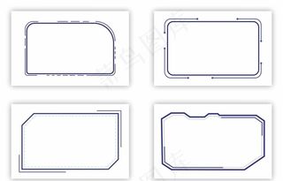 科技感蓝色异形不规则边框图片