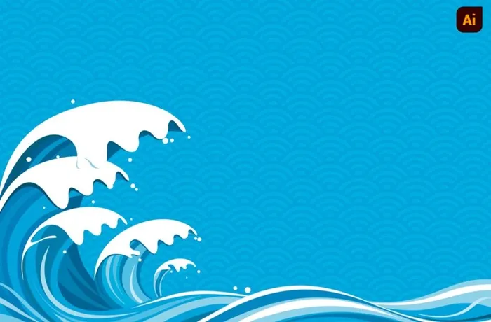海浪背景图片ai矢量模版下载