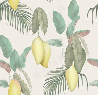 数码印花水彩花抽象花卉热带芒果图片 数码印花水彩花抽象花卉热带芒果图片