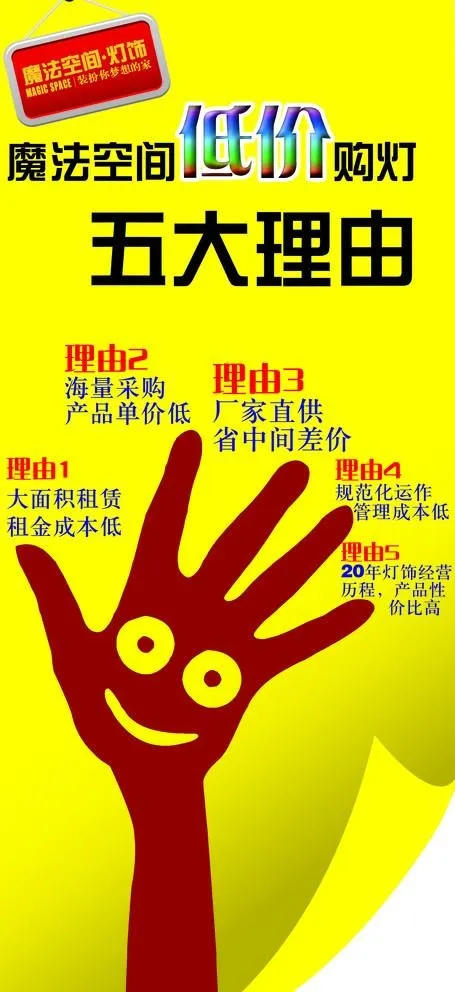 手掌X展架图片(2268x5103)psd模版下载