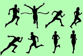 ai矢量跑步运动剪影图片