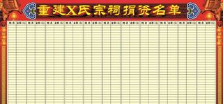 重建宗祠捐资捐款名单图片