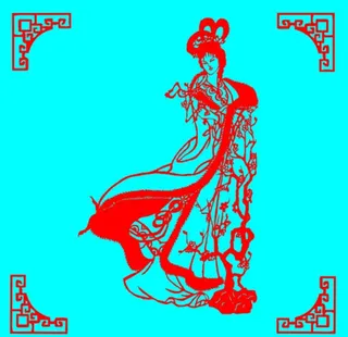 仕女剪纸图片