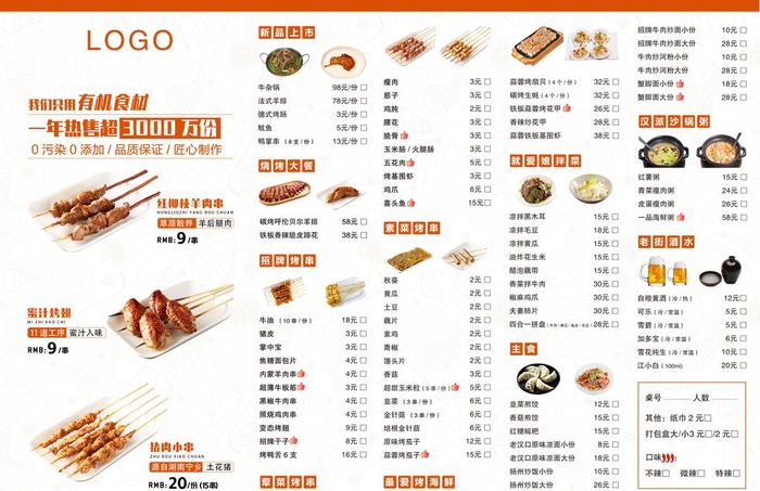 烧烤菜单图片
