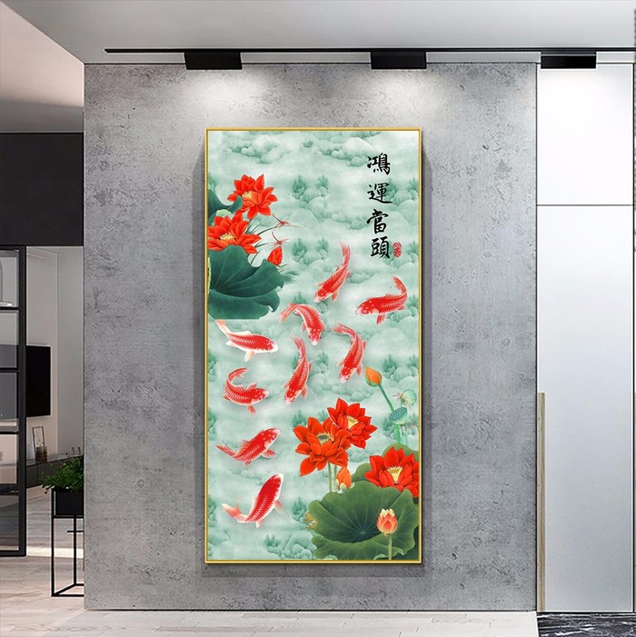 鸿运当头玄关画图片(3402x6803)psd模版下载