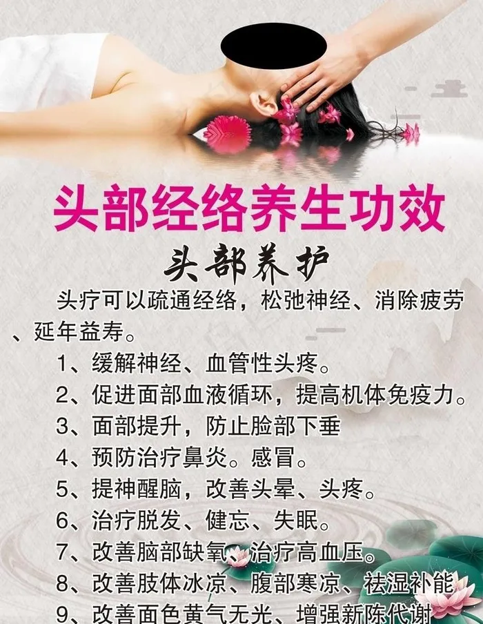 头部经络养生功效图片(2362X3150(DPI:100))psd模版下载