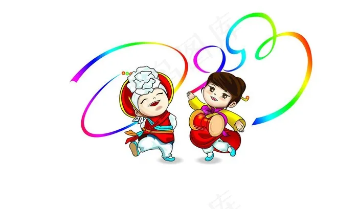朝鲜族卡通图片psd模版下载