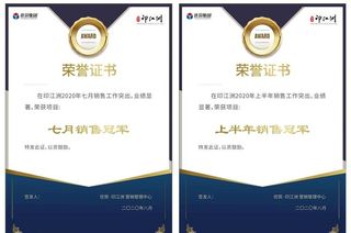 销冠荣耀证书图片