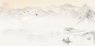 水墨山水背景图片