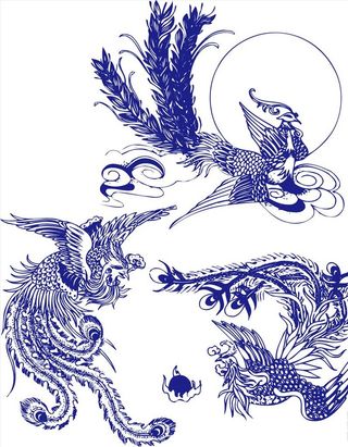 青花龙凤图片