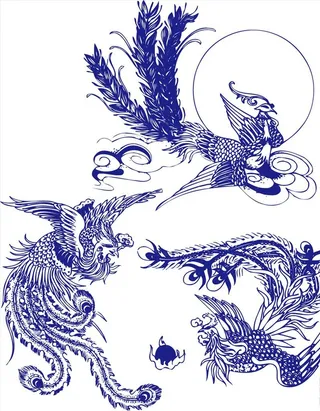 青花龙凤图片