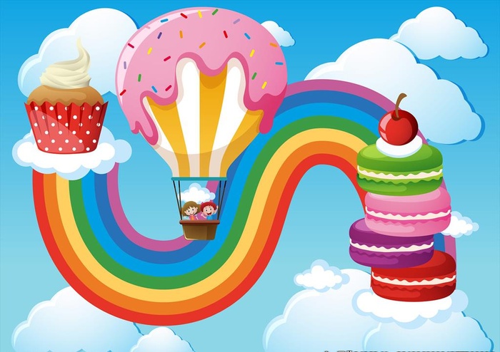 卡通彩虹背景图片