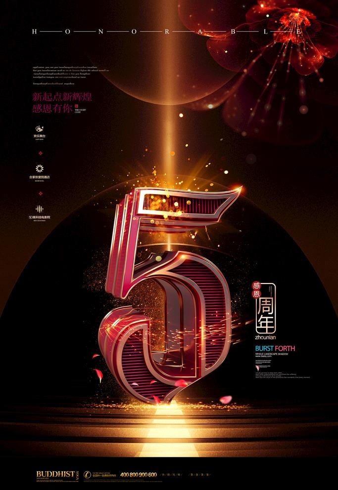 周年庆图片(3543x5315)psd模版下载
