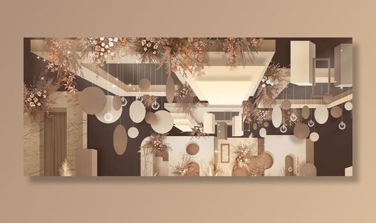 香槟色婚礼主舞台图片