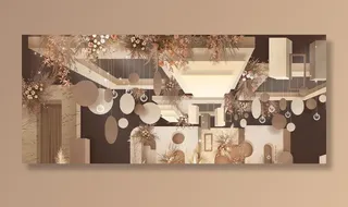 香槟色婚礼主舞台图片