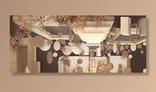 香槟色婚礼主舞台图片 香槟色婚礼主舞台图片
