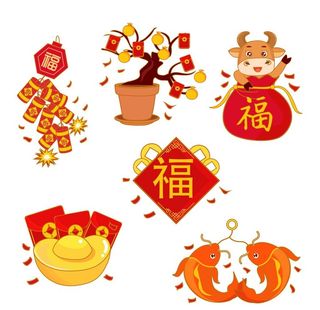 新年春节过年元旦图标贴纸图片