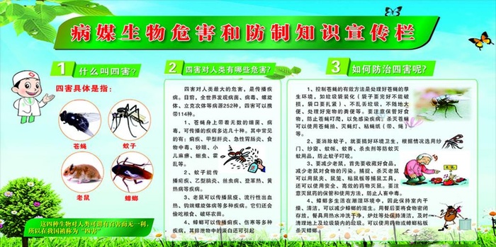 病媒生物危害图片cdr矢量模版下载