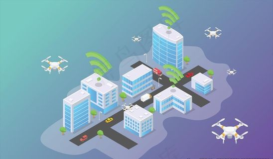 无人机插画图片