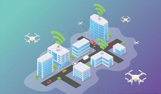 无人机插画图片