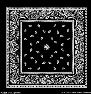 腰果花方巾图片