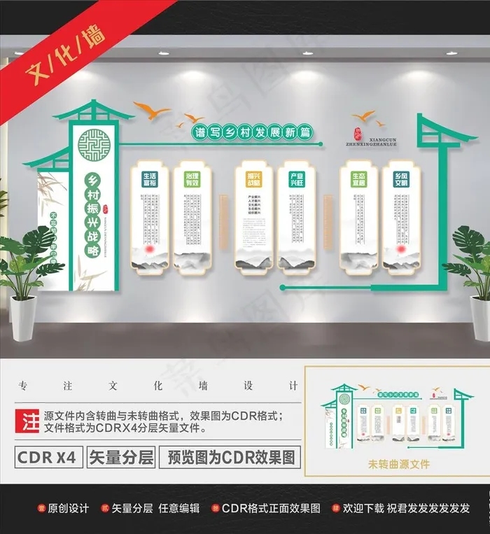 乡村振兴战略图片cdr矢量模版下载