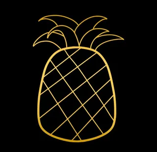 金色菠萝线稿图片