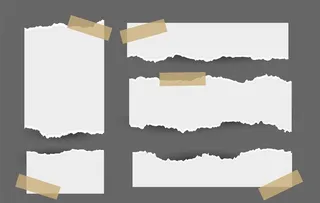 撕破的纸贴起来图片