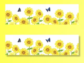 向日葵蝴蝶矢量图片