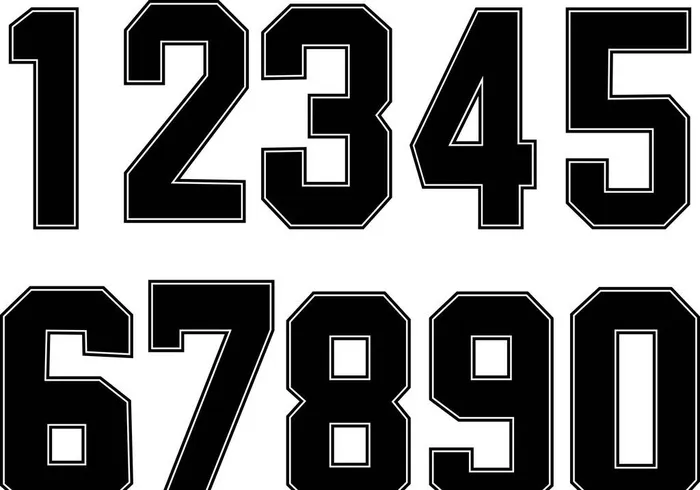 球衣号码图片ai矢量模版下载