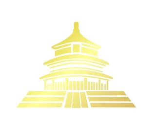 天坛剪影矢量图图片