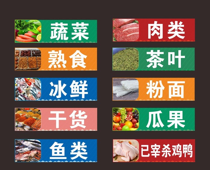 农贸市场标识牌图片cdr矢量模版下载