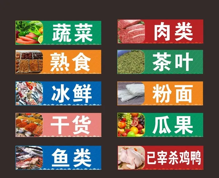 农贸市场标识牌图片cdr矢量模版下载