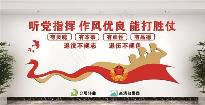 听党指挥图片cdr矢量模版下载