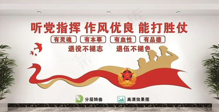 听党指挥图片cdr矢量模版下载