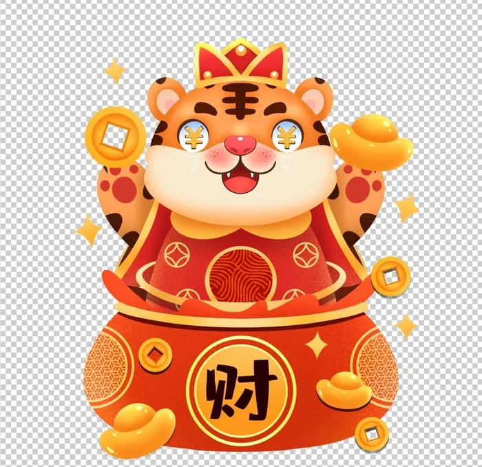 财源滚滚虎图片(2000x2000)psd模版下载