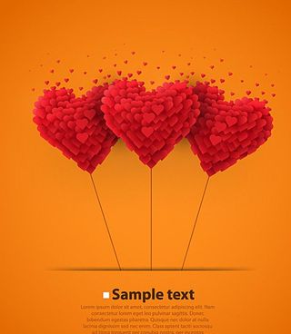 爱心气球 浪漫海报素材图片
