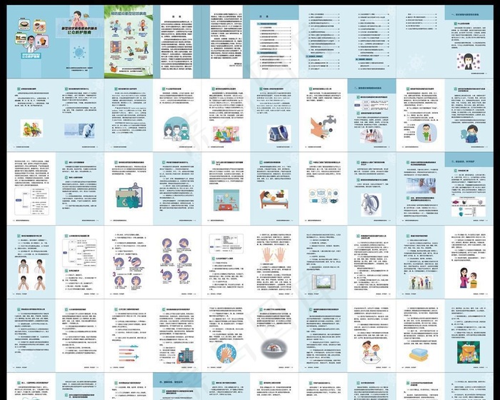 新型冠状病毒公众防护指南手册画册设计(0×0像素())cdr矢量模版下载